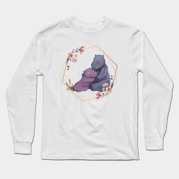 Hippynest Hippo Long Sleeve T-Shirt by NICHE&NICHE